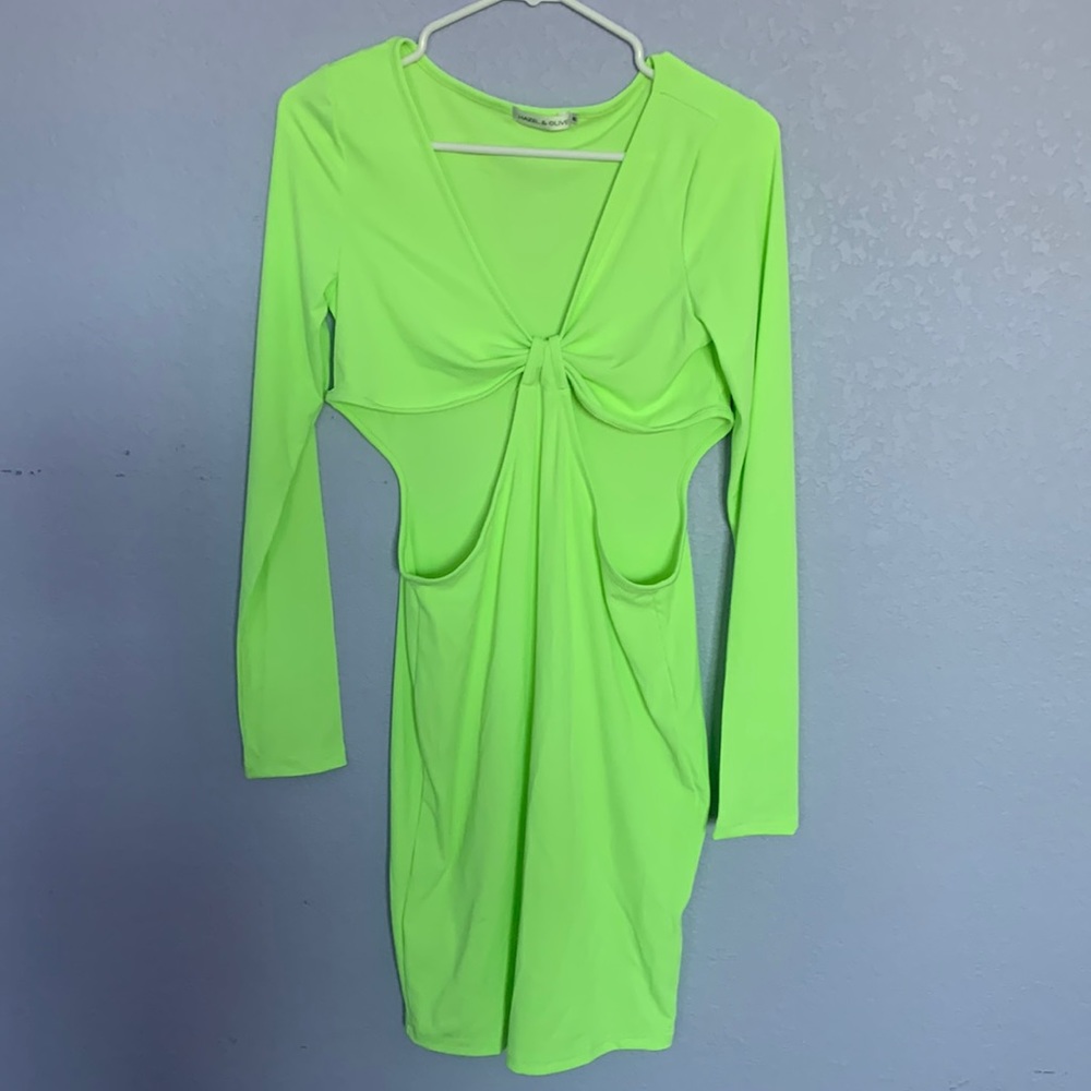 Hazel & Olive lime green dress